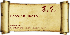 Behalik Imola névjegykártya